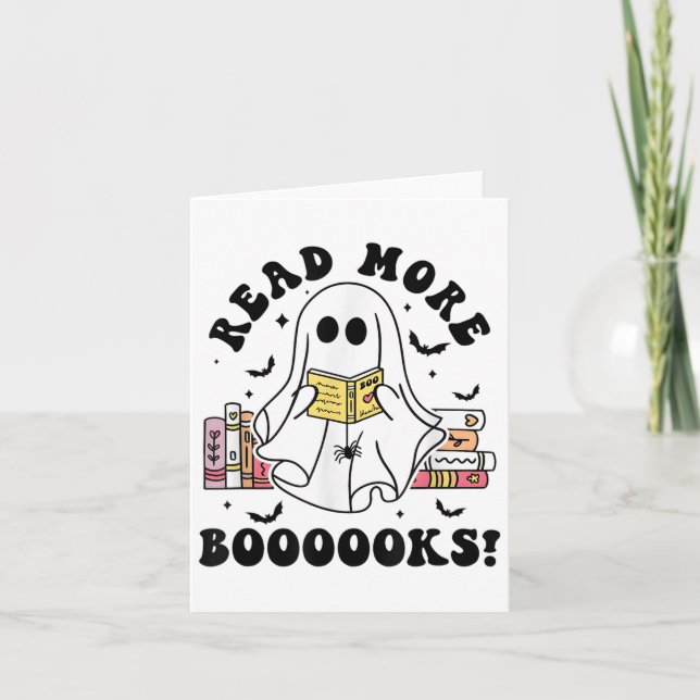 Cartão Leia mais livros "Spooky Boo Book" Amantes de Hall (Frente)