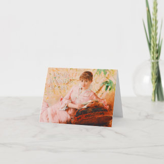 Cartão Leio Livros Banidos Vintage Mulher Lendo