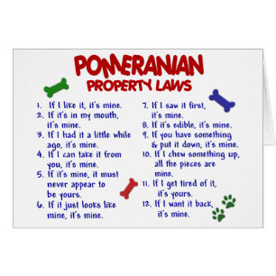 Cartão Leis 2 da propriedade de POMERANIAN
