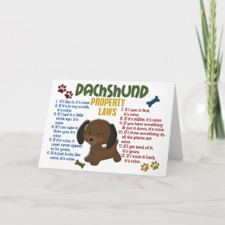 Cartão Leis de Propriedade Dachshund 4