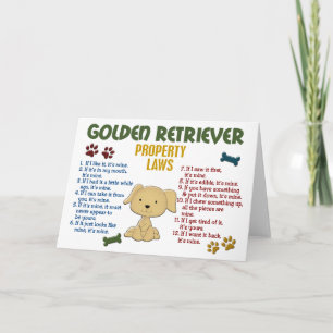 Cartão Leis de propriedade do ouro Retriever 4