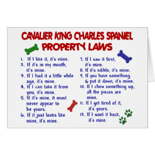 Cartão Leis DESCUIDADOS 2 da propriedade do SPANIEL de