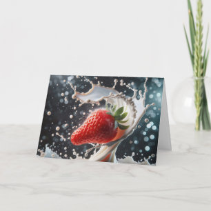 Cartão Leite de Morango para Aniversário