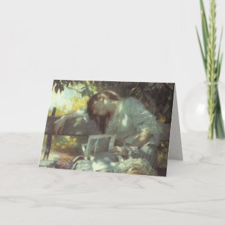 Cartão Leitura da mulher do vintage