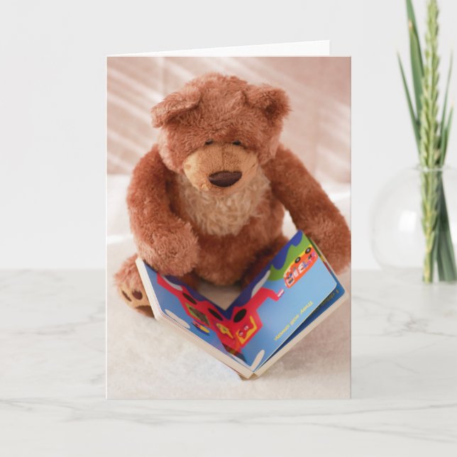 Cartão Leitura da placa vertical do Urso do Teddy (Frente)
