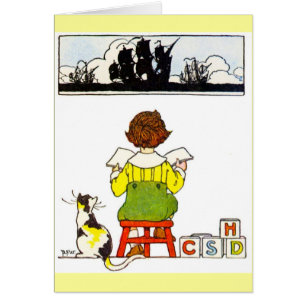 Cartão Leitura de menino