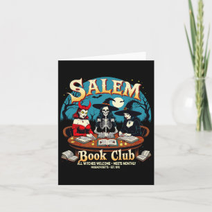 Cartão Leitura do Salem Book Club Bruxas Gótica Halloween