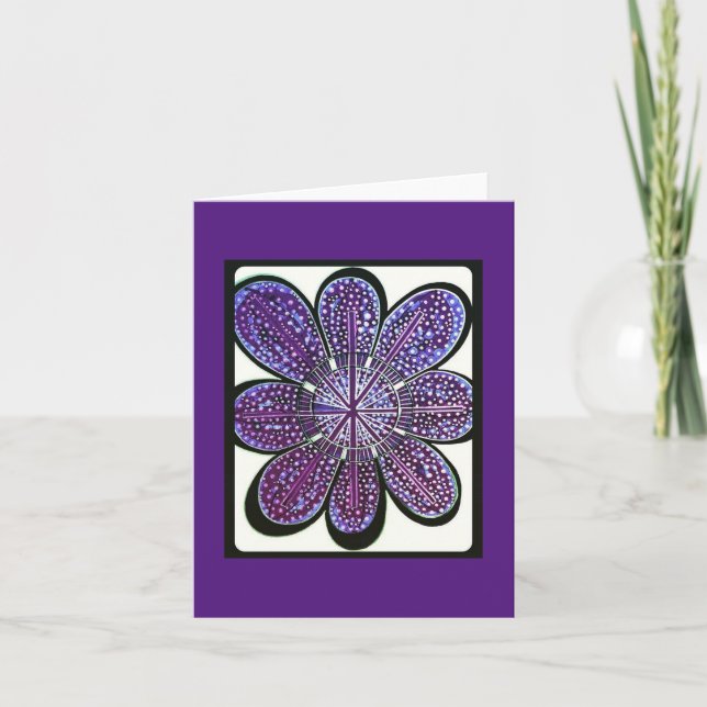 Cartão Leliza Designs Blank Note Card (Emily Purple) (Frente)