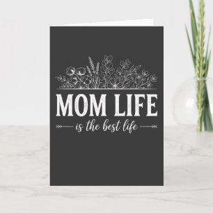 Cartão Lema da Vida de Mãe É a Melhor Vida Floral Fofo Mã