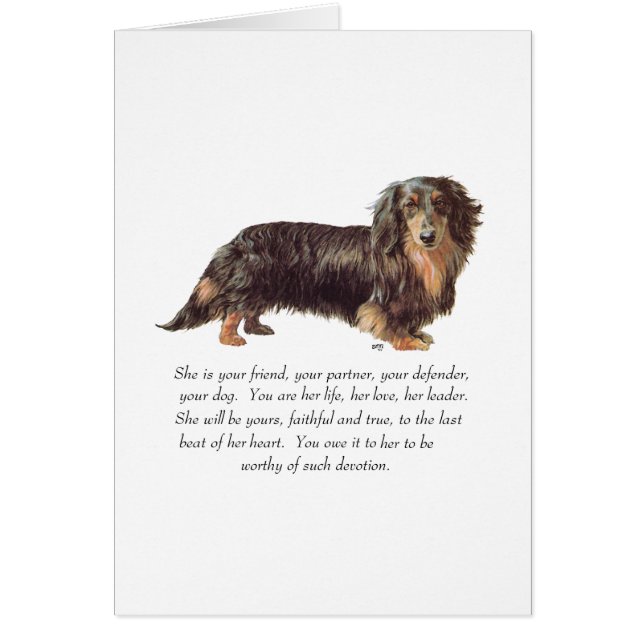 Cartão Lembrança de Dachshund - Fêmea (Frente)