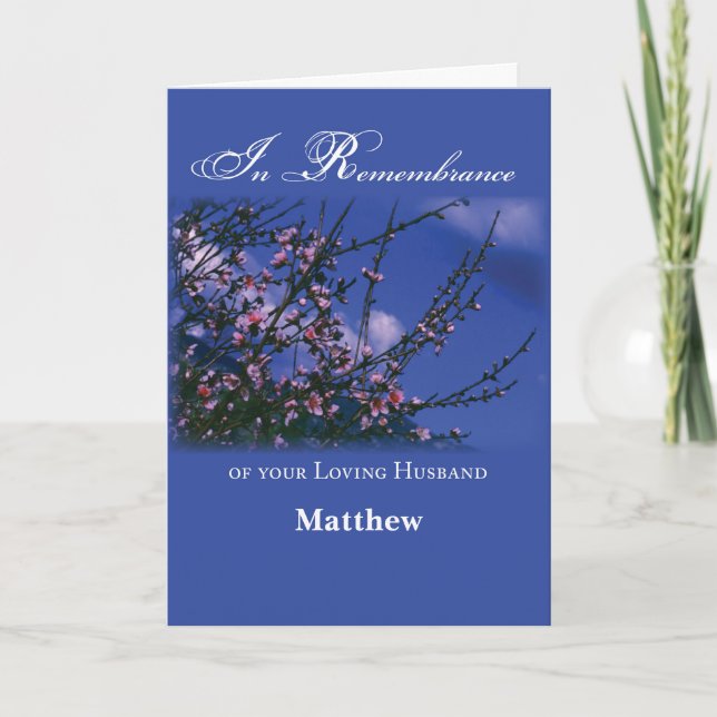 Cartão Lembrança do Marido sobre o Aniversário da Morte (Frente)