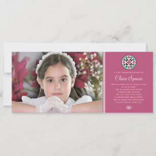 Cartão Lembrança santamente da foto do comunhão do vitr