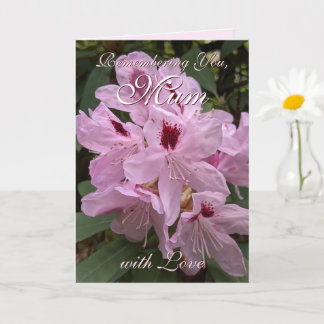 Cartão Lembrando do Dia de as mães Rosa Rhododendron