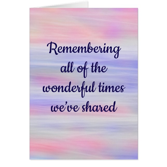 Cartão Lembrando do maravilhoso tempo pensando em você (Frente)