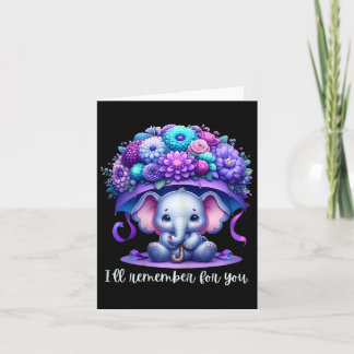 Cartão Lembrar-me-ei do seu Elefante Roxo Heimerheimer