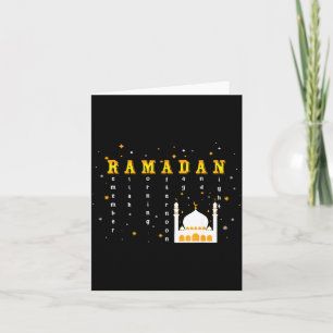 Cartão Lembre-se de Allah Ramadão Mubarak Kareem 