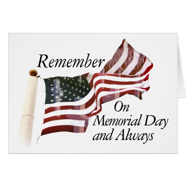 Cartão Lembre-se do Dia do Memorial (Frente horizontal)