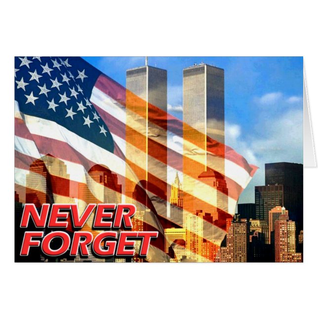 Cartão Lembrem-Se Dos Ataques Terroristas De 11 De Setemb (Frente horizontal)