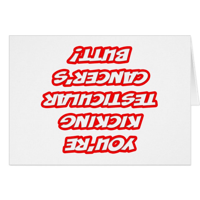 Cartão Lembrete... Bumbum de Cancer Testicular (Frente Horizontal)