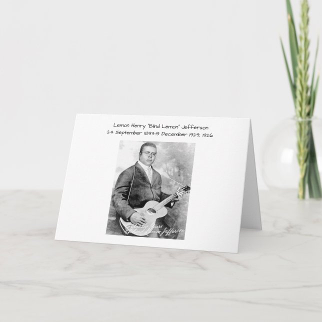 Cartão Lemon Henry Blind limon jefferson 1926 (Frente)