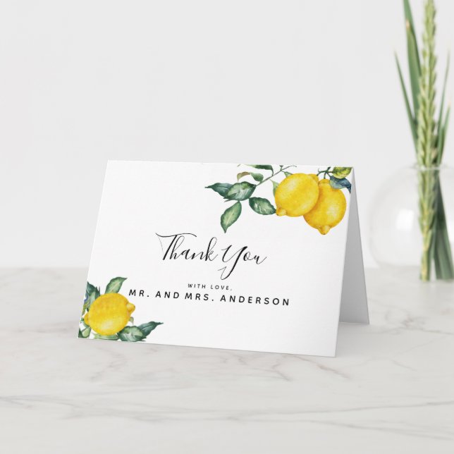 Cartão Lemon Wedding Thank you Card (Frente)