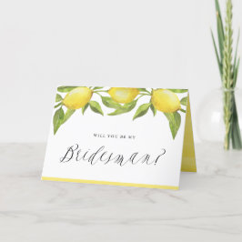 Cartão Lemons and Greenery Will You Be My Bridesman