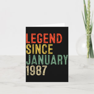 Cartão Lenda Desde Janeiro de 1987 &# º Aniversário &# 