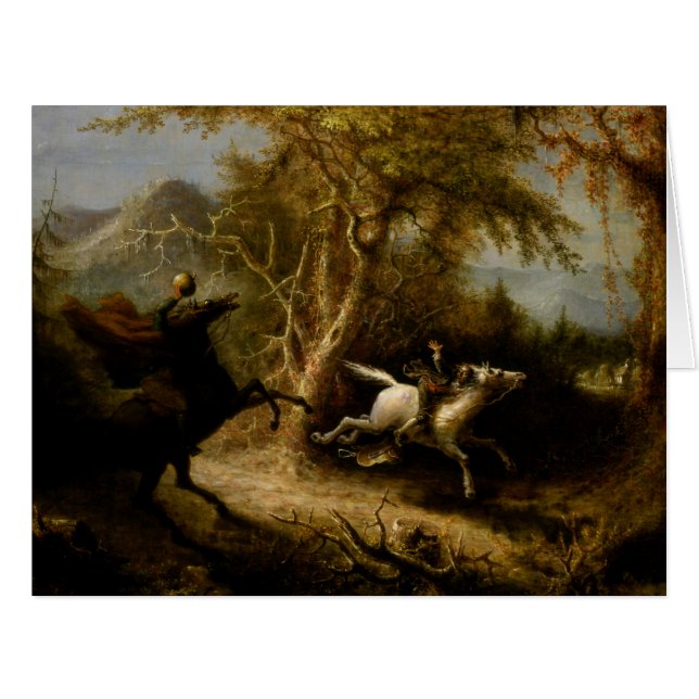 Cartão Lenda do Cavaleiro Sem Cabeça Fantasma do Hallowee (Frente horizontal)