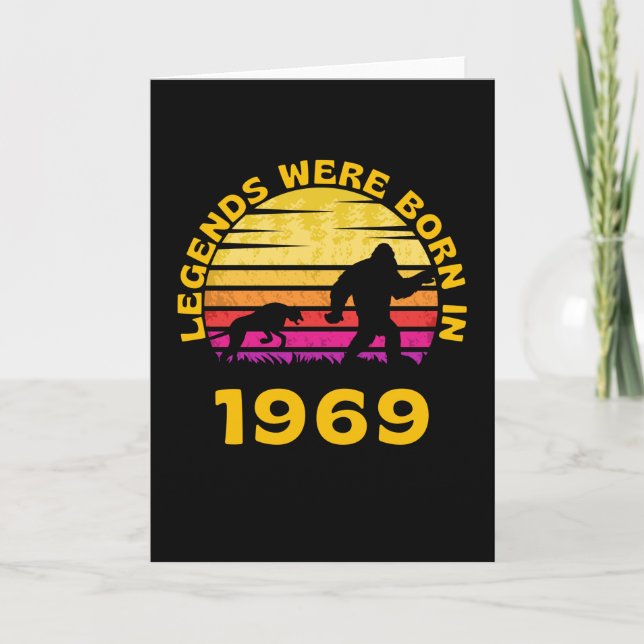 Cartão Lendas Nasceram Em 1969 Retro Pé Grande (Frente)