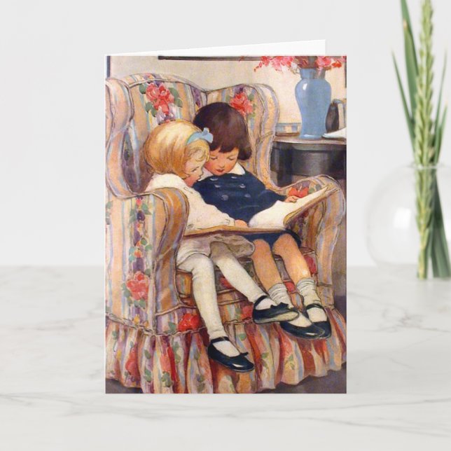 Cartão Lendo juntos (Frente)