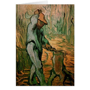 Cartão Lenhador (após Millet) por Vincent van Gogh