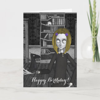 Cartão Lenore And The Raven Nevermore Birthday Card