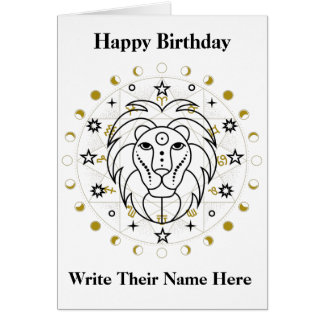 Cartão Leo Astrology Birthday Card 23 de julho a 22 de ag