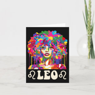 Cartão Leo Black Girl African American Art Birthday