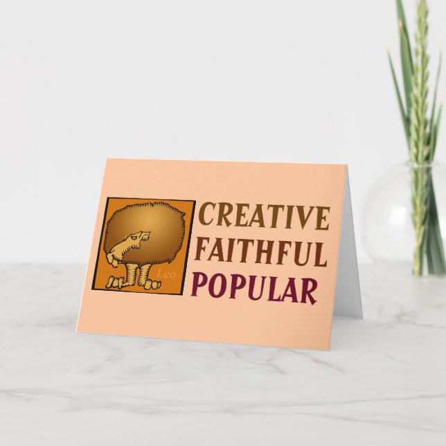 Cartão Leo de Personalidade do Símbolo Zodíaco de  (Frente)