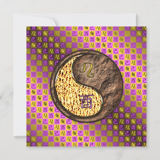 Cartão Leo & Earth Rooster (Frente)