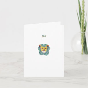 Cartão Leo Fofo, impressão de signo do zodíaco, signo est