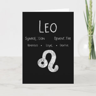 Cartão Leo Horoscope Astrology - Sinal de Estrela de Aniv