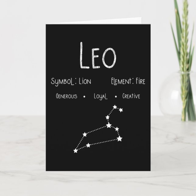 Cartão Leo Horoscope Astrology - Sinal de Estrela de Aniv (Frente)