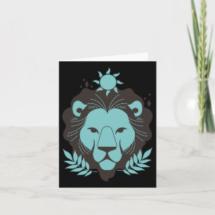 Cartão Leo Lion Halloween Astrologia do Horoscópio Zodiac