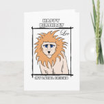 Cartão Leo - loyal friend, lion - greeting card, zodiac<br><div class="desc">Cool birthday card for the loyal Leo in your life! Featuring a blue-eyed lion designed by artist Samantha Eliza.</div>