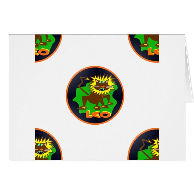 Cartão leo zodiac (Frente Horizontal)