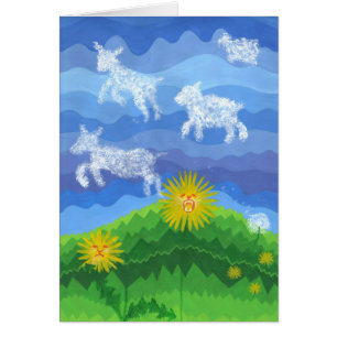 Cartão Leões e cordeiros dândi