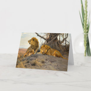 Cartão Leões itinerantes   Wilhelm Kuhnert