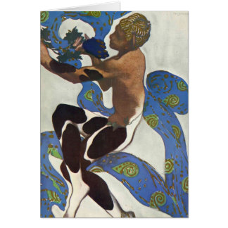 Cartão Leon Bakst: Traje do Faun de Nijinsky