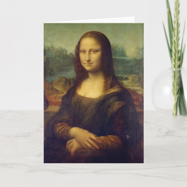 Cartão Leonardo Da Vinci, Mona Lisa, La Gioconda (Frente)