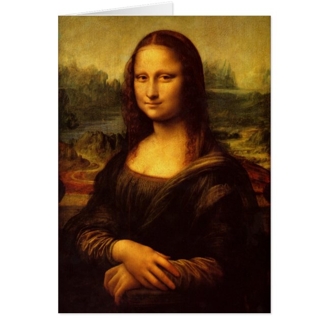 Cartão Leonardo Da Vinci Mona Lisa Pintura De Arte Bela (Frente)