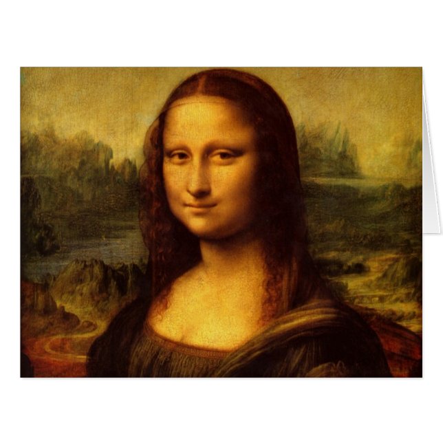Cartão Leonardo Da Vinci Mona Lisa Pintura De Arte Bela (Frente horizontal)