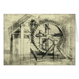 Cartão Leonardo da Vinci's Treadmill em arco-íris