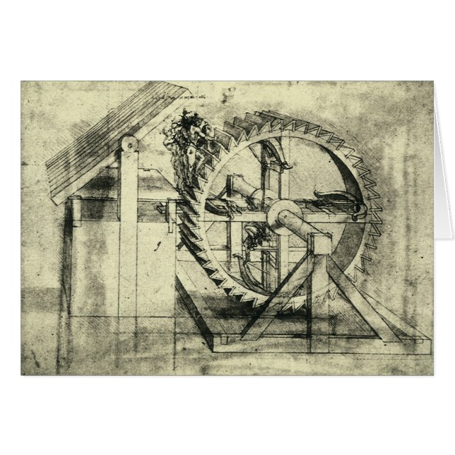 Cartão Leonardo da Vinci's Treadmill em arco-íris (Frente Horizontal)